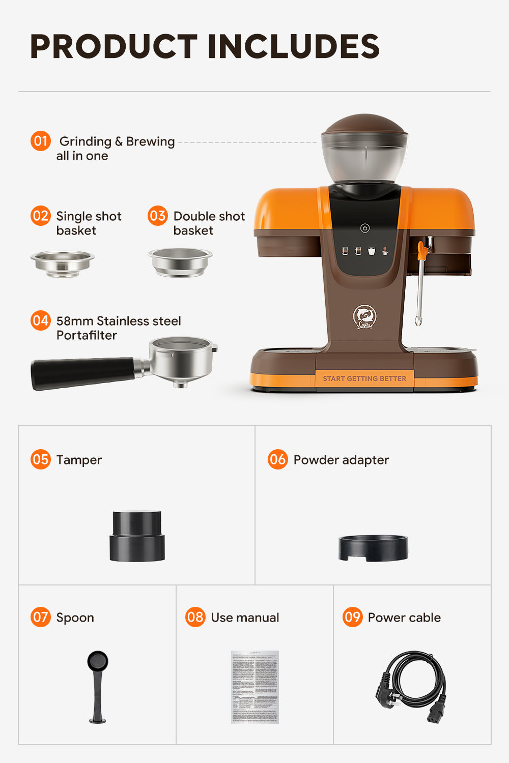 I Cafilas 19Bar Semi Automatic Italian Coffee Machine Household Small Fully Integrated Milk Foam Machine