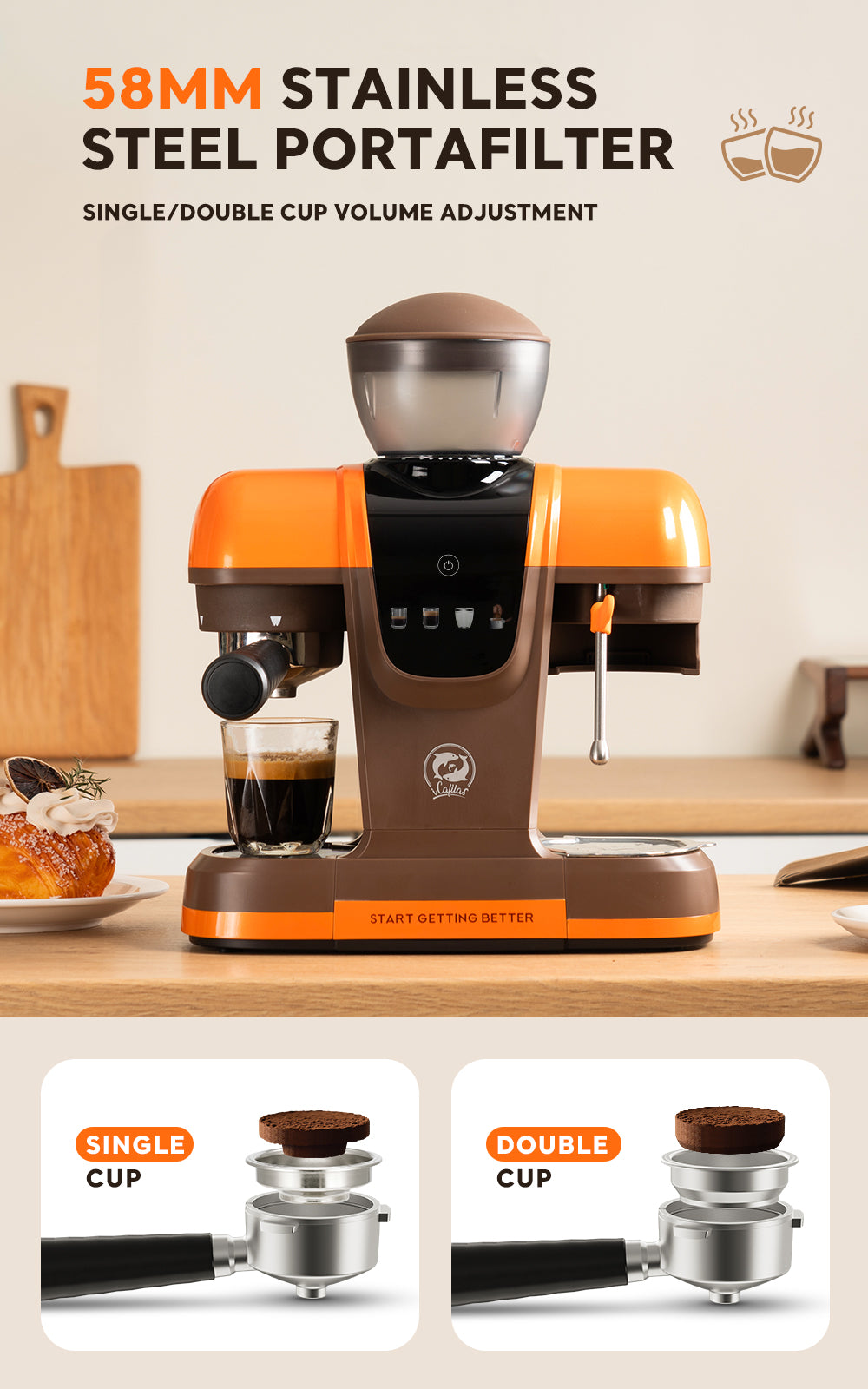 I Cafilas 19Bar Semi Automatic Italian Coffee Machine Household Small Fully Integrated Milk Foam Machine