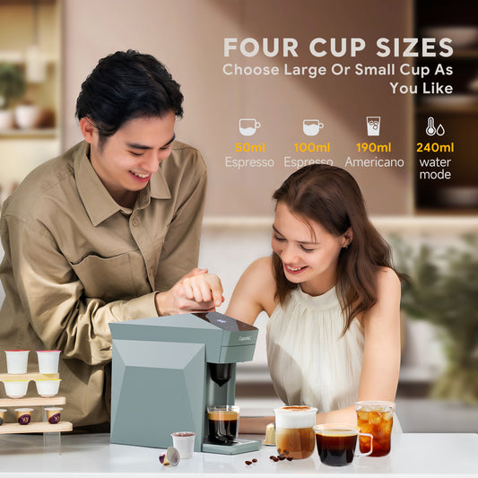 Capadeli 4in1 Capsule Coffee Machine Multiple Espresso Cafetera Coffee Maker Fits Dolce Gusto Nespresso Capsule & Ground Coffee