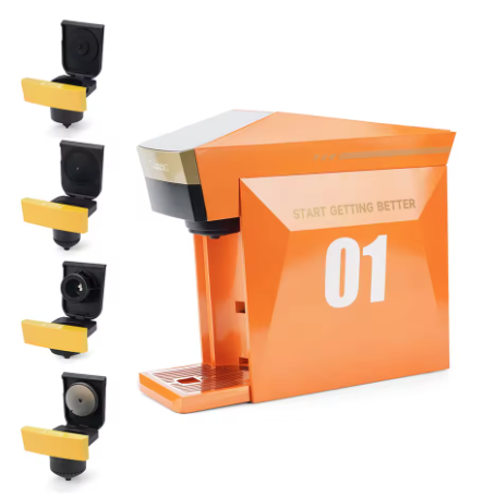 Capadeli 4in1 Capsule Coffee Machine Multiple Espresso Cafetera Coffee Maker Fits Dolce Gusto Nespresso Capsule & Ground Coffee