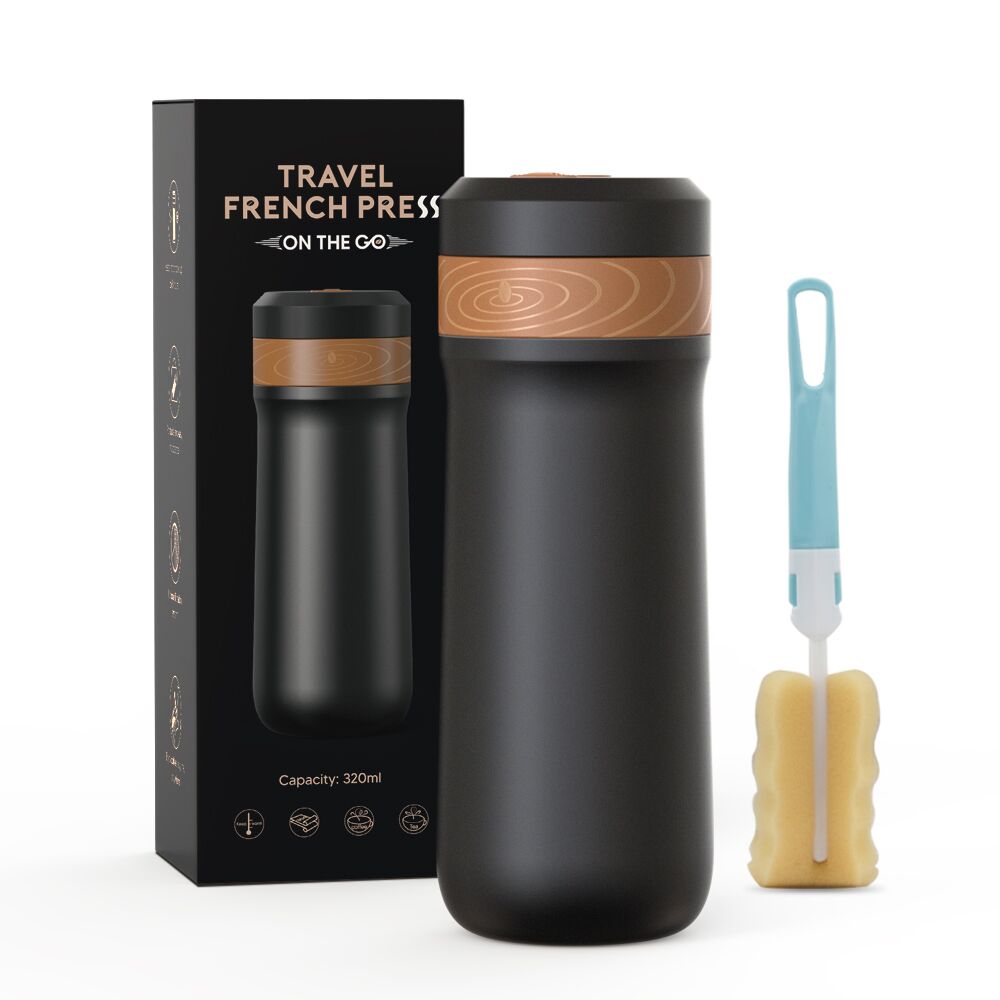 New icafilas Travel Coffee Maker French Press Stainless Steel Espresso Coffee Machine High Quality Insulated Coffee Tea Bottle