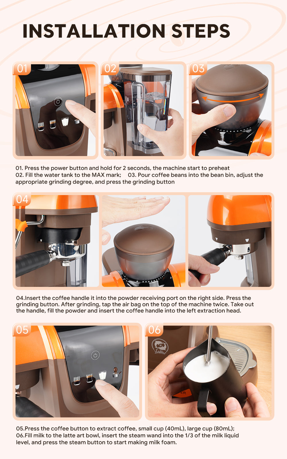 I Cafilas 19Bar Semi Automatic Italian Coffee Machine Household Small Fully Integrated Milk Foam Machine