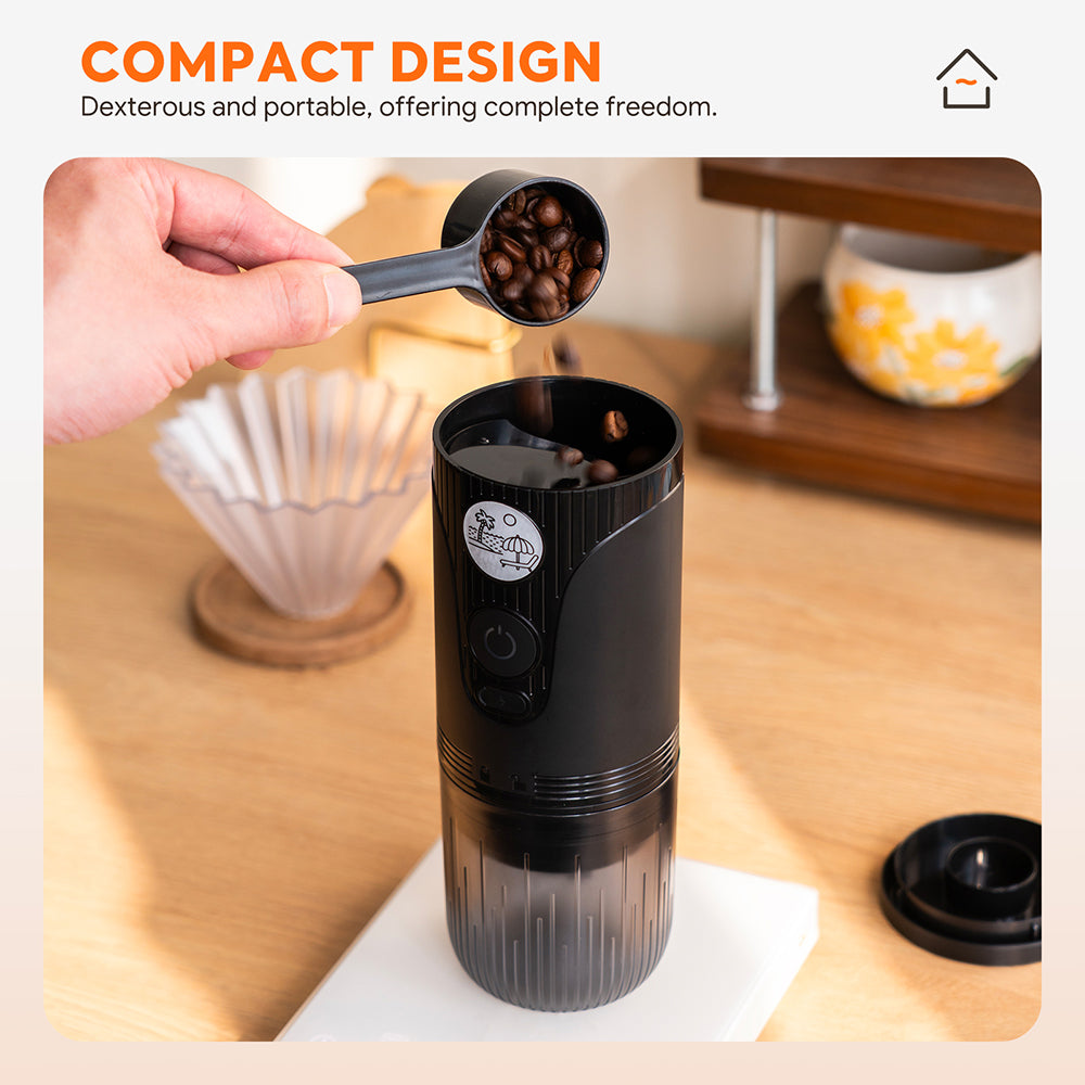 I Cafilas Portable Rechargeable Electric Coffee Grinder with Adjustable Grind Settings for Office, Travel, and Outdoor Coffee Making