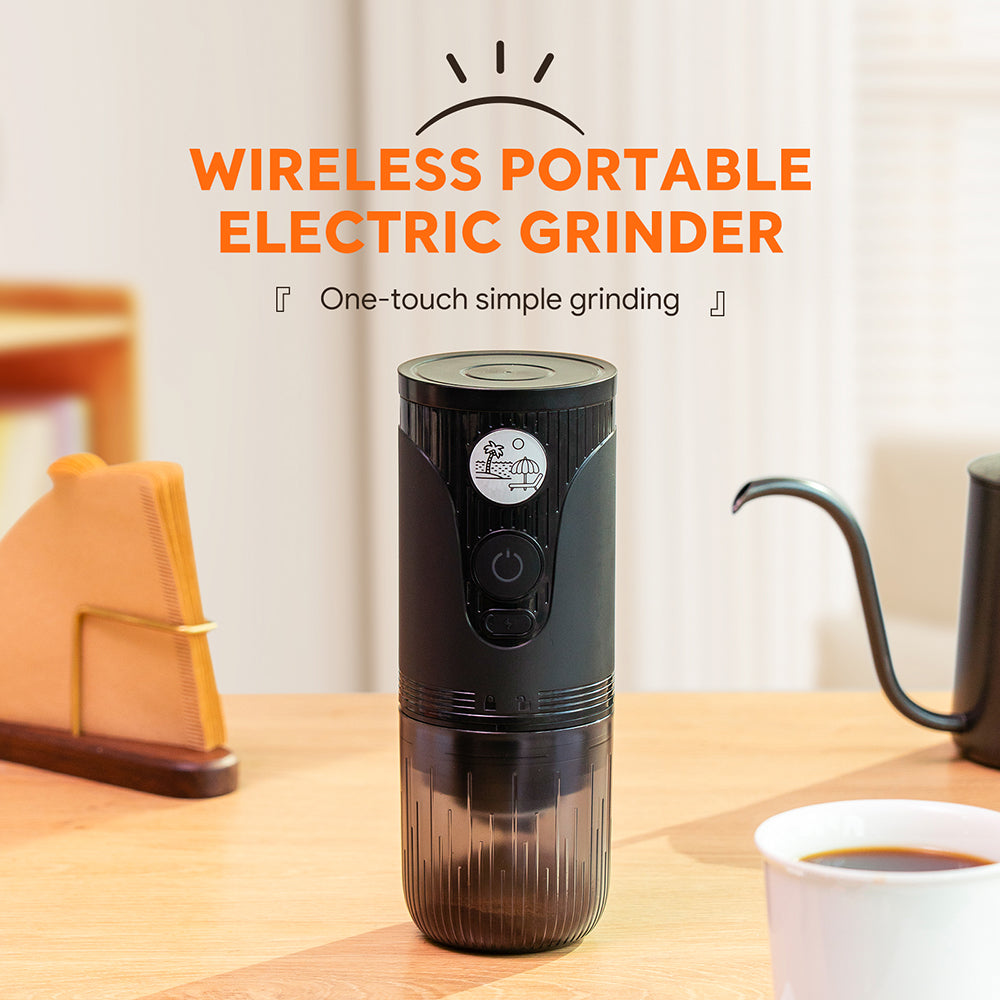 I Cafilas Portable Rechargeable Electric Coffee Grinder with Adjustable Grind Settings for Office, Travel, and Outdoor Coffee Making