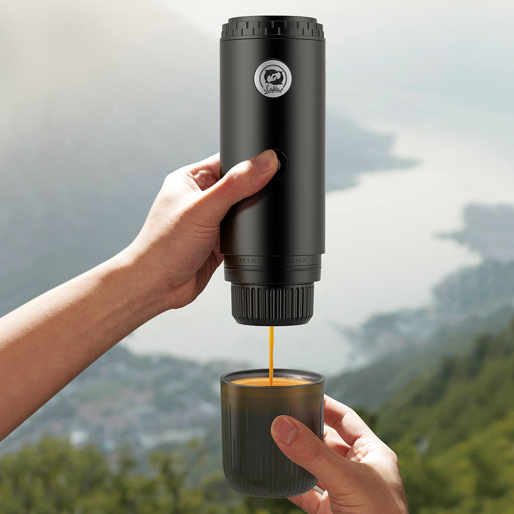 I  Cafilas 3-in-1 Wireless Electric Portable Espresso Coffee Machine for Car & Home Camping Coffee Maker Capsule Powder Travel Coffee Maker