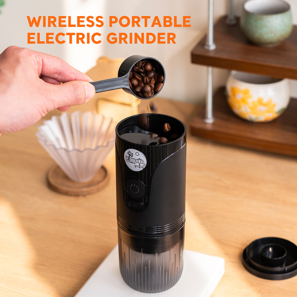 I Cafilas Portable Rechargeable Electric Coffee Grinder with Adjustable Grind Settings for Office, Travel, and Outdoor Coffee Making