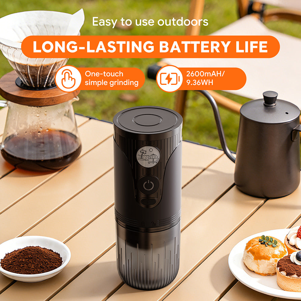 I Cafilas Portable Rechargeable Electric Coffee Grinder with Adjustable Grind Settings for Office, Travel, and Outdoor Coffee Making