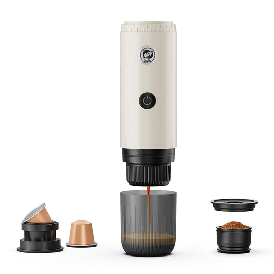 I  Cafilas 3-in-1 Wireless Electric Portable Espresso Coffee Machine for Car & Home Camping Coffee Maker Capsule Powder Travel Coffee Maker