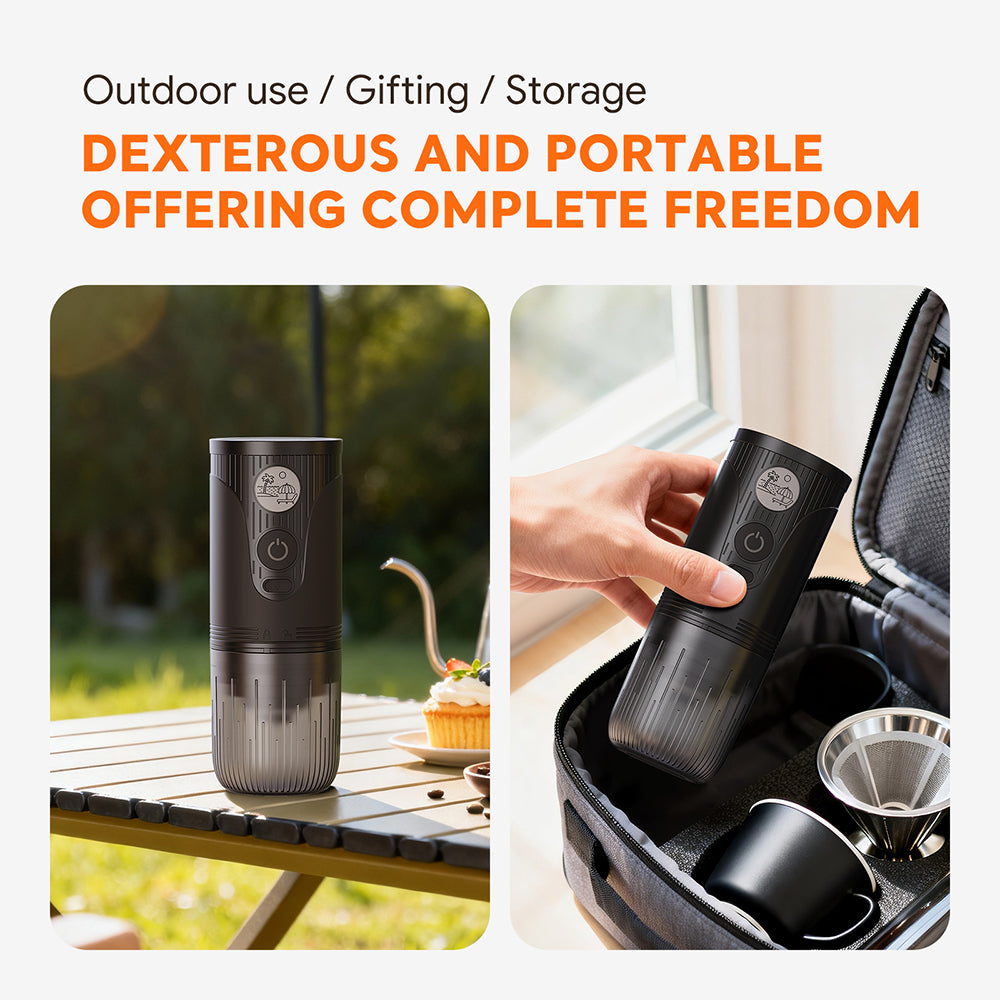 I Cafilas Portable Rechargeable Electric Coffee Grinder with Adjustable Grind Settings for Office, Travel, and Outdoor Coffee Making