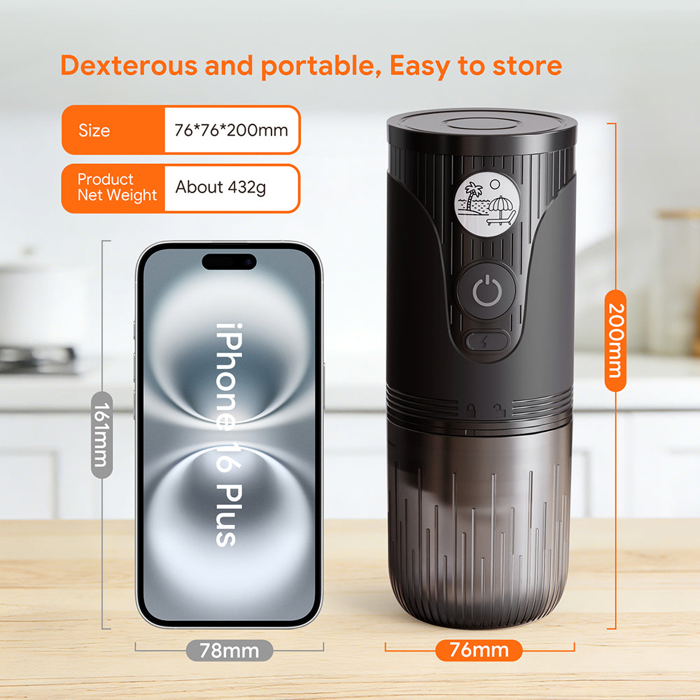 I Cafilas Portable Rechargeable Electric Coffee Grinder with Adjustable Grind Settings for Office, Travel, and Outdoor Coffee Making