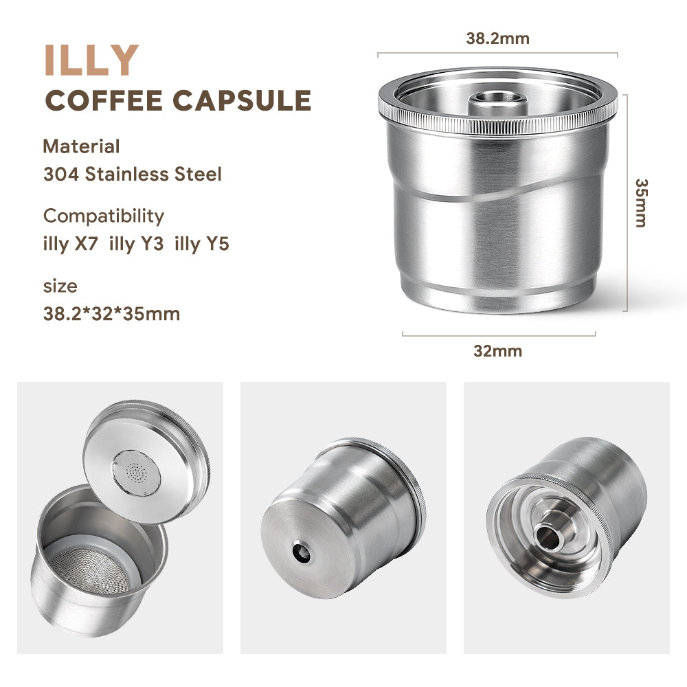 Refillable Coffee Espresso Capsules Stainless Steel Metal Coffee Pods  Compatible With Delta Q coffee Machine (silver capsule+tamper)