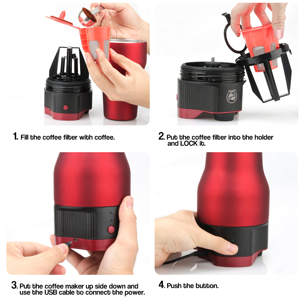 I Cafilas Removable Portable USB Electric Coffee Maker Machine Outdoor 550ml Handheld Espreso Maker For Traveler and camping