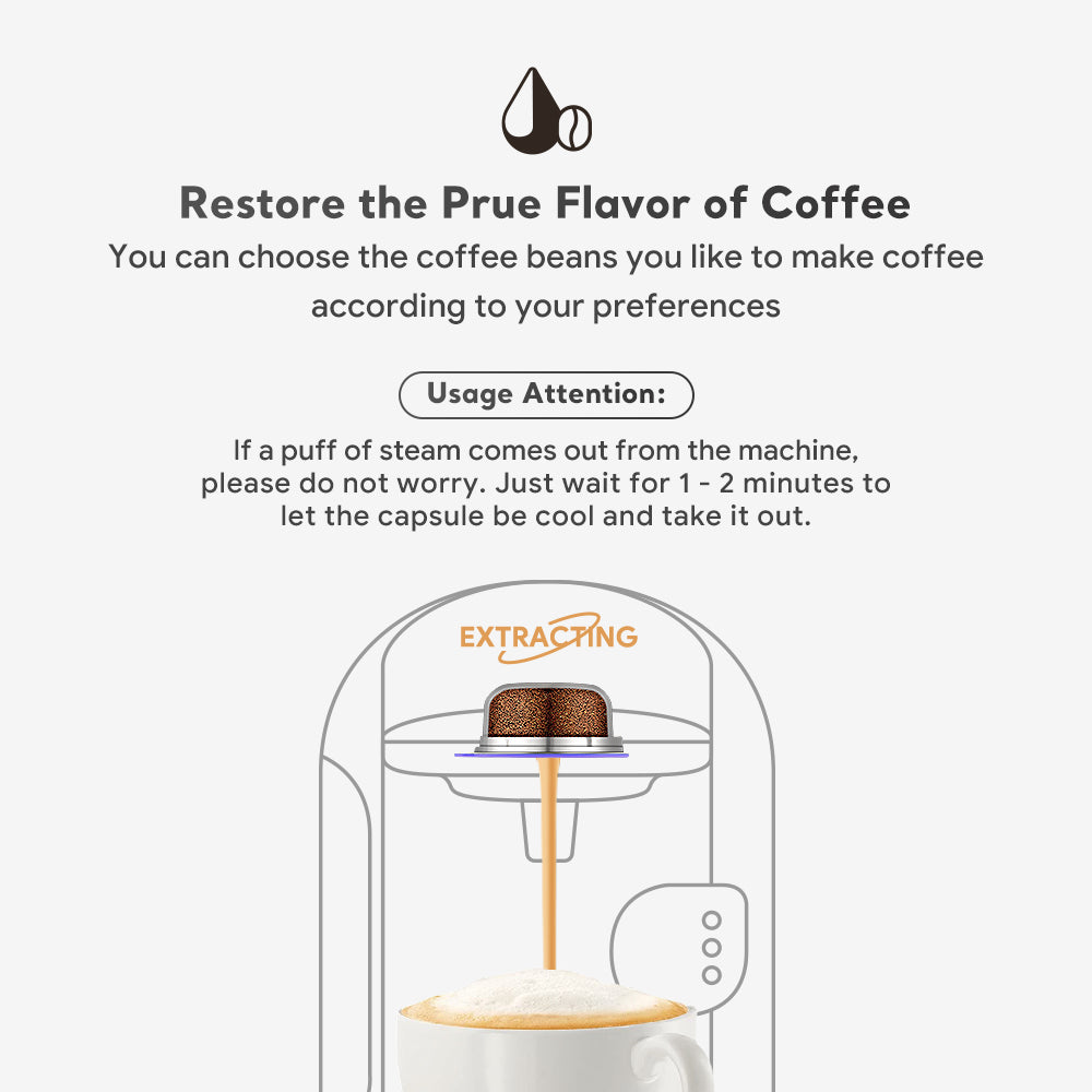 ICafilas Refillable Coffee Capsules for Tassimo BOSCH Machine Reusable  Coffee Pod Crema Maker Eco-Friendly