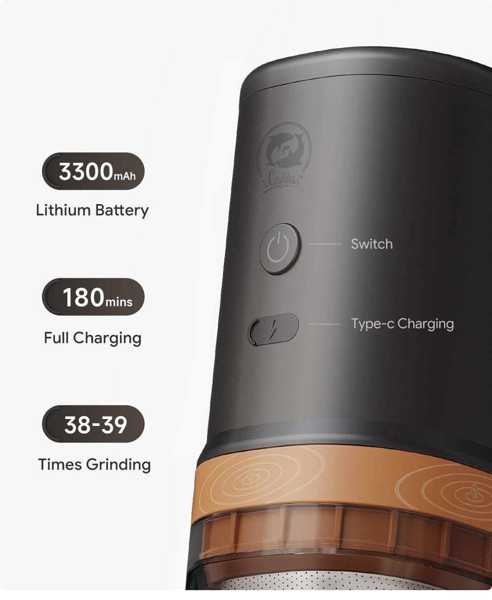 New Upgraded Automatic Portable Electric Coffee Grinder Can Grind Grains and Beans Drip Machine USB Charger