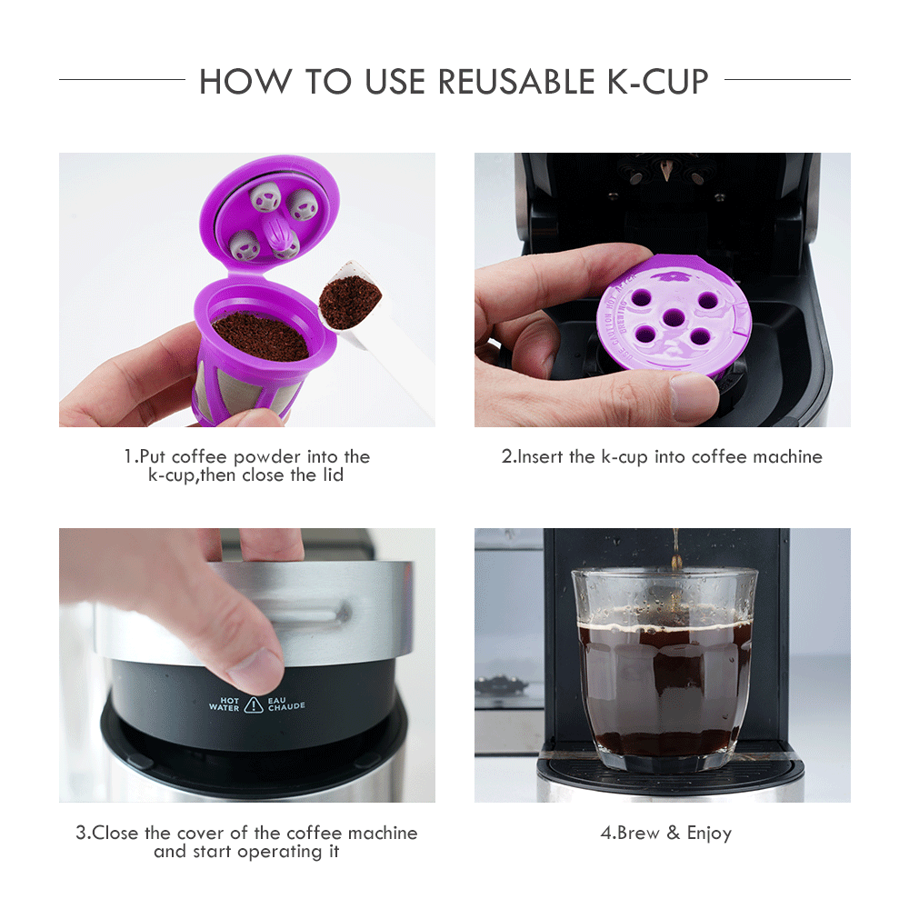 Keurig Refillable coffee Capsule Reusable K-cup Filter for 2.0 & 1.0 Brewers k cup reusable for Keurig machine K-Carafe tamper