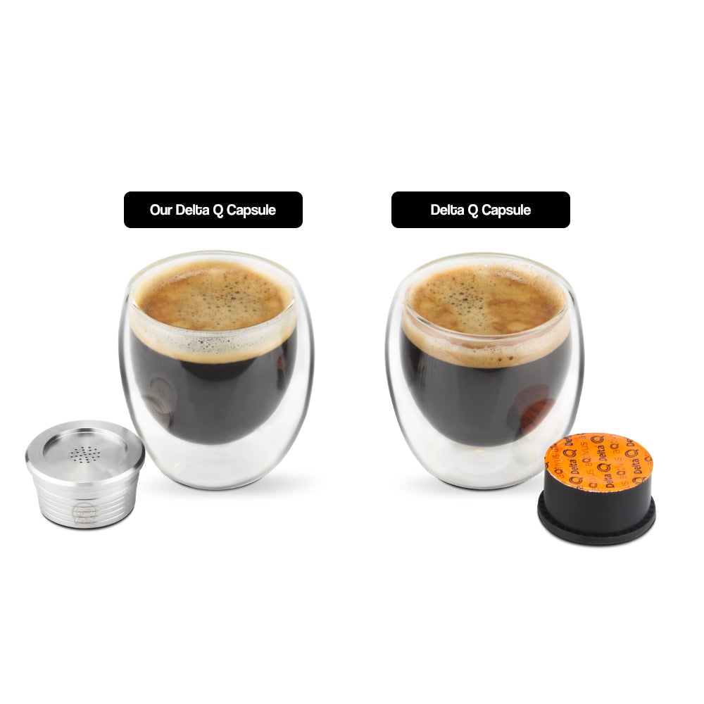 Stainless steel Refillable Coffee Capsule Pod Filter Dripper Tamper Compatible with DELTA Q/ Coffee Machine