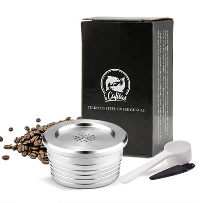 Stainless steel Refillable Coffee Capsule Pod Filter Dripper Tamper Compatible with DELTA Q/ Coffee Machine