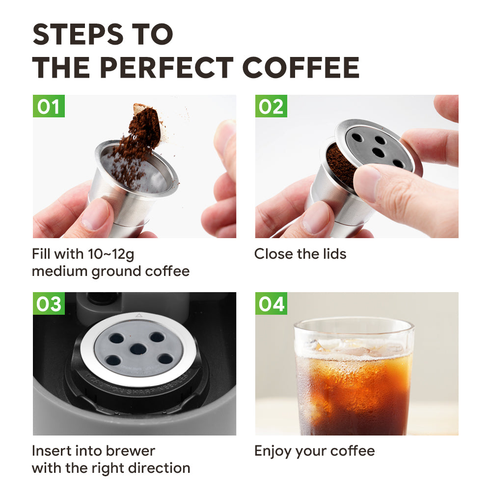 Coffee Capsule Cup For Keurig K Supre Me P-Lus Coffee Maker Coffee Filter Refillable Stainless Steel Coffee Capsule Cup