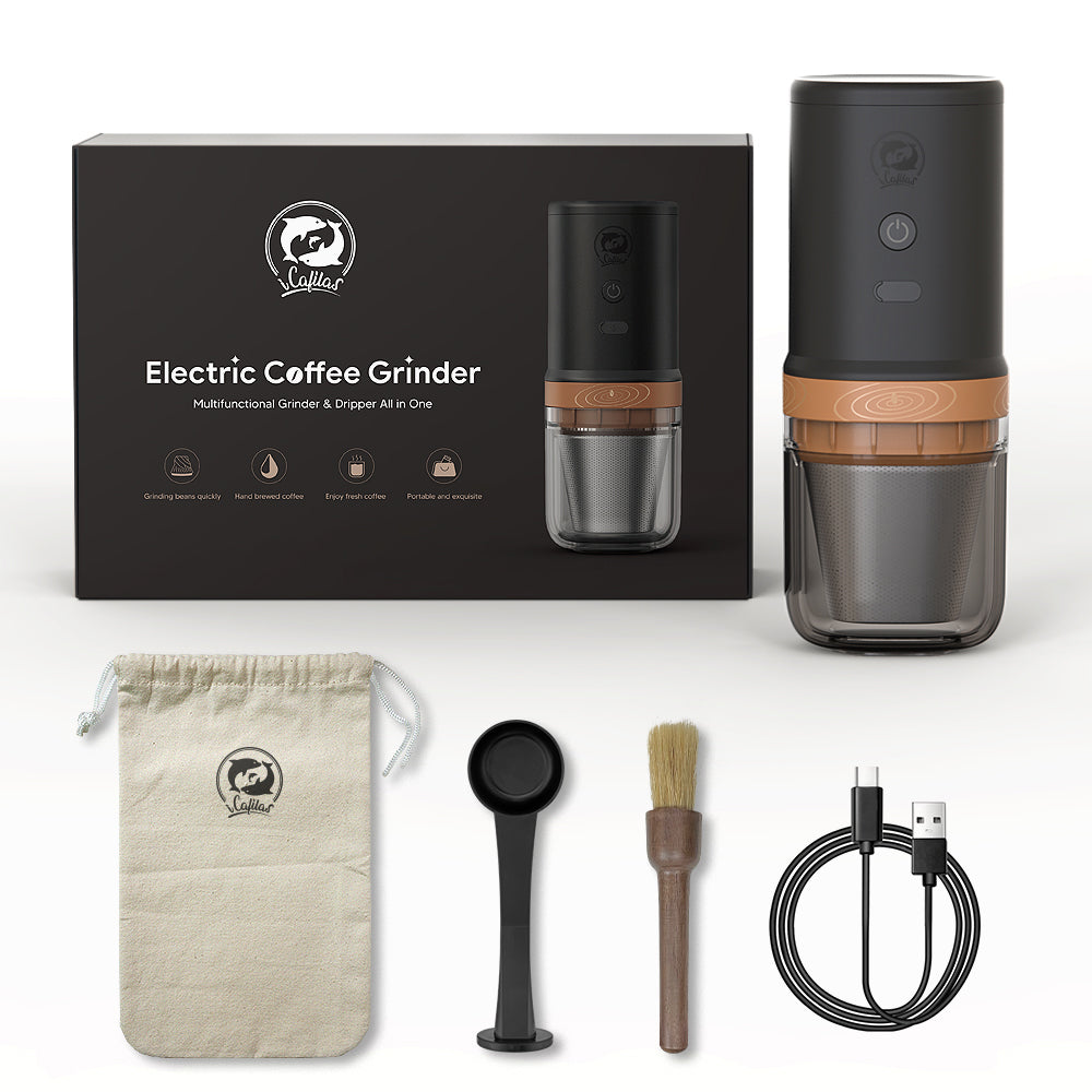 New Upgraded Automatic Portable Electric Coffee Grinder Can Grind Grains and Beans Drip Machine USB Charger