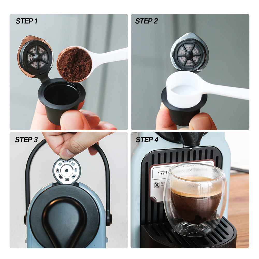 Coffee Filters For Nespresso Stainless Steel Mech Rich Refillable Coffee Capsule Pod Dripper Basket Cup Cafeteira Silver