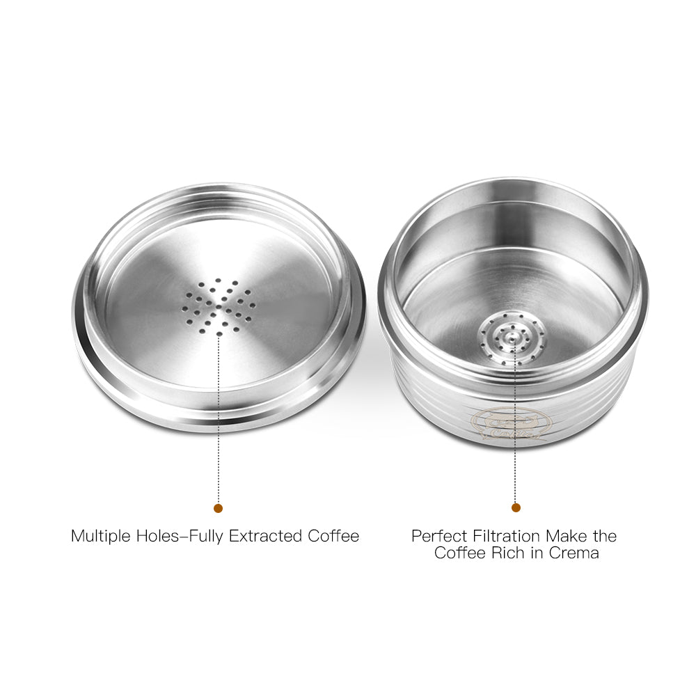 Stainless steel Refillable Coffee Capsule Pod Filter Dripper Tamper Compatible with DELTA Q/ Coffee Machine