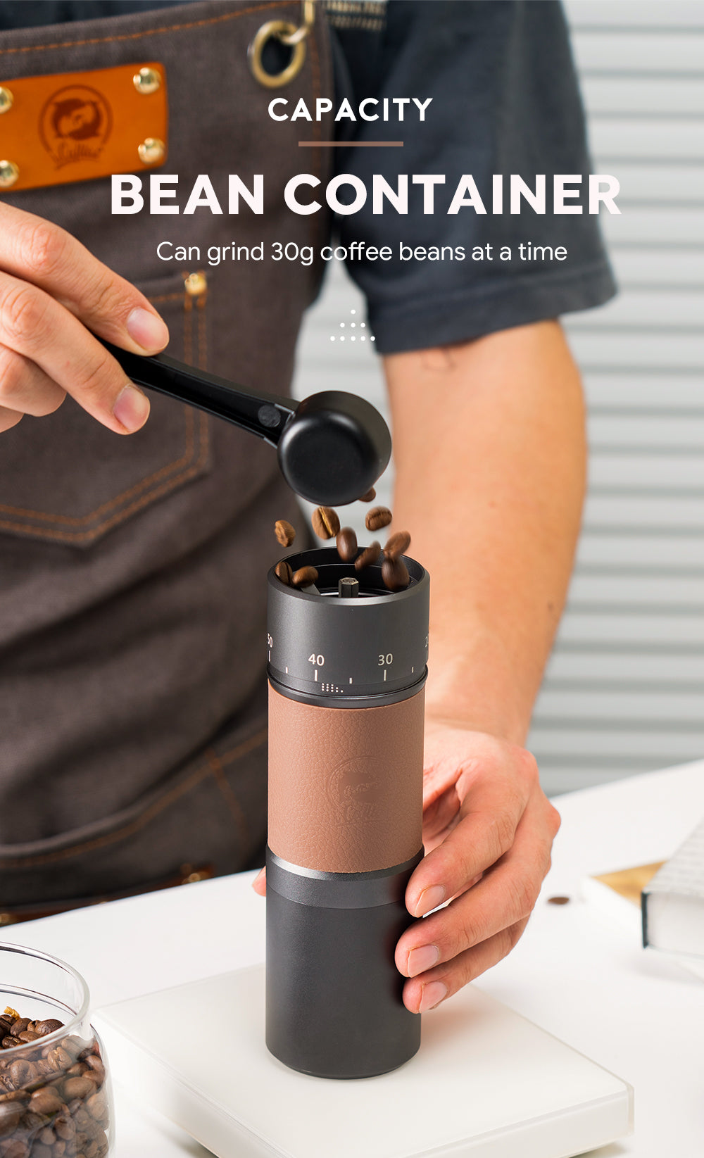 iCafilas Portable Mini Coffee Bean Grinder