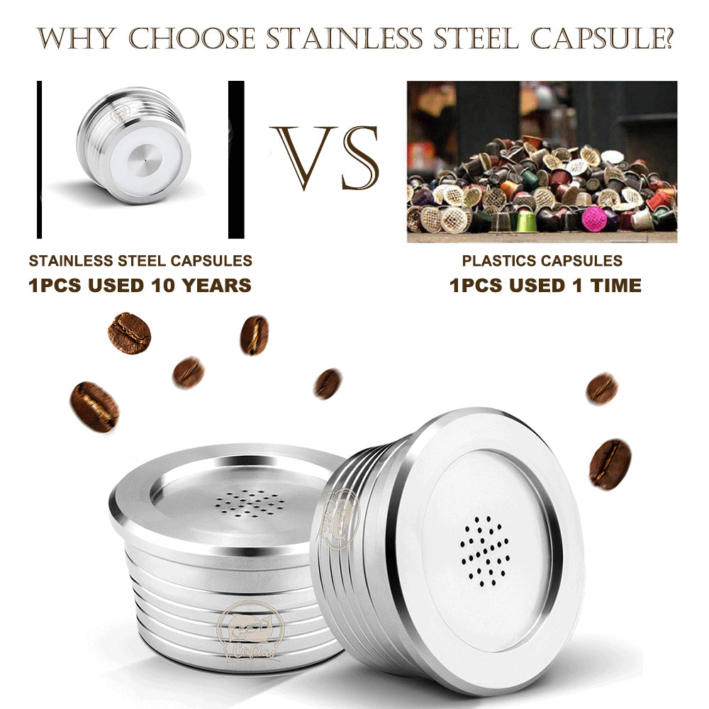 Stainless steel Refillable Coffee Capsule Pod Filter Dripper Tamper Compatible with DELTA Q/ Coffee Machine