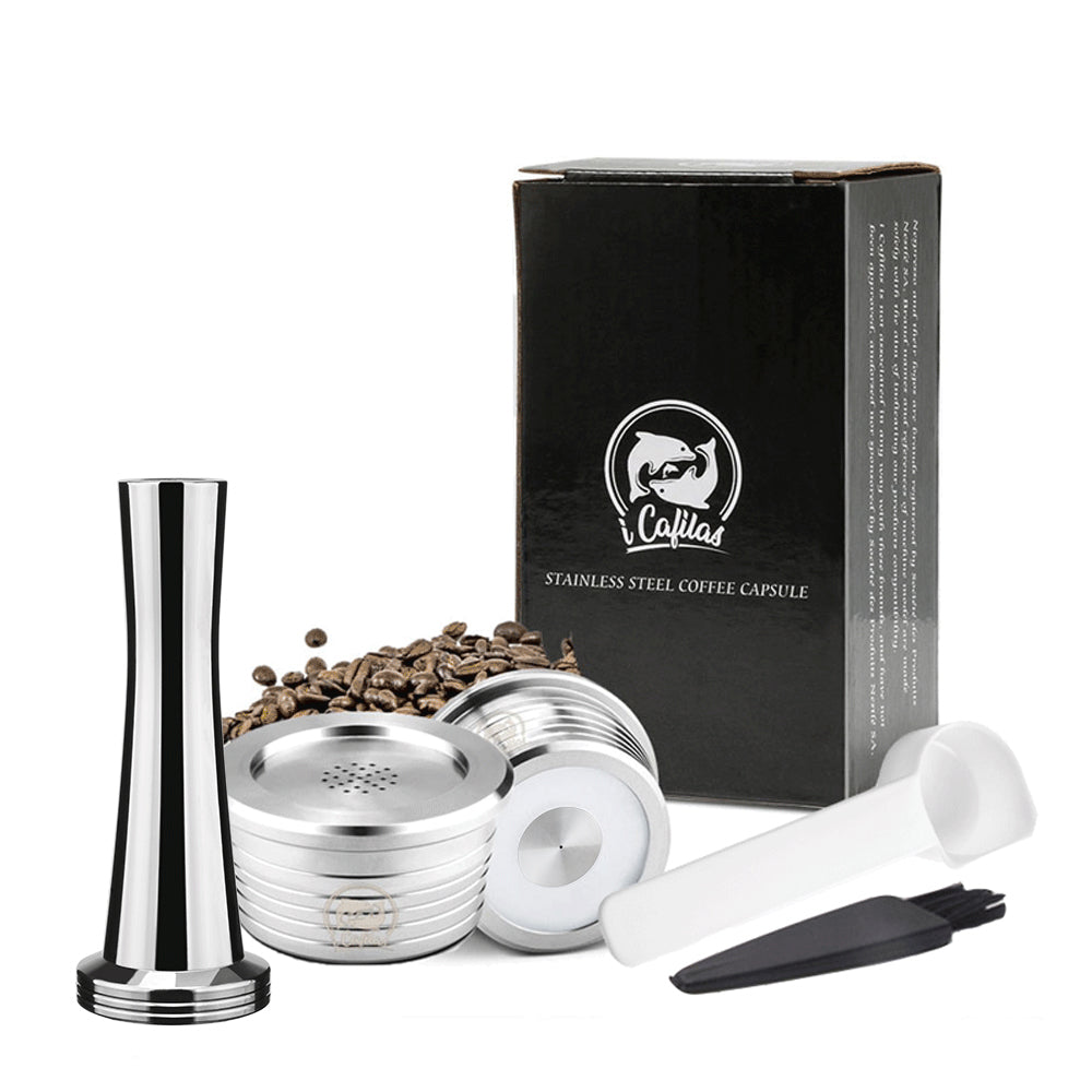 Stainless steel Refillable Coffee Capsule Pod Filter Dripper Tamper Compatible with DELTA Q/ Coffee Machine