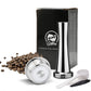 Stainless steel Refillable Coffee Capsule Pod Filter Dripper Tamper Compatible with DELTA Q/ Coffee Machine